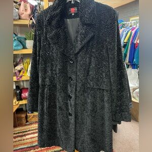 Women's Gallery Black Faux Fur Coat